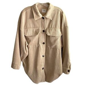Ci Sono Outerwear Men’s Cream Corduroy Button Down Shirt Size Small